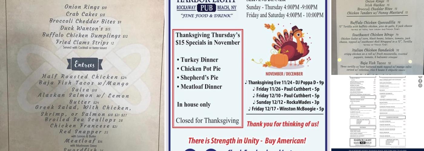 Harbor Light Pub Menu