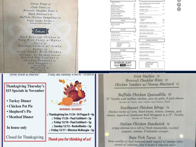 Harbor Light Pub Menu