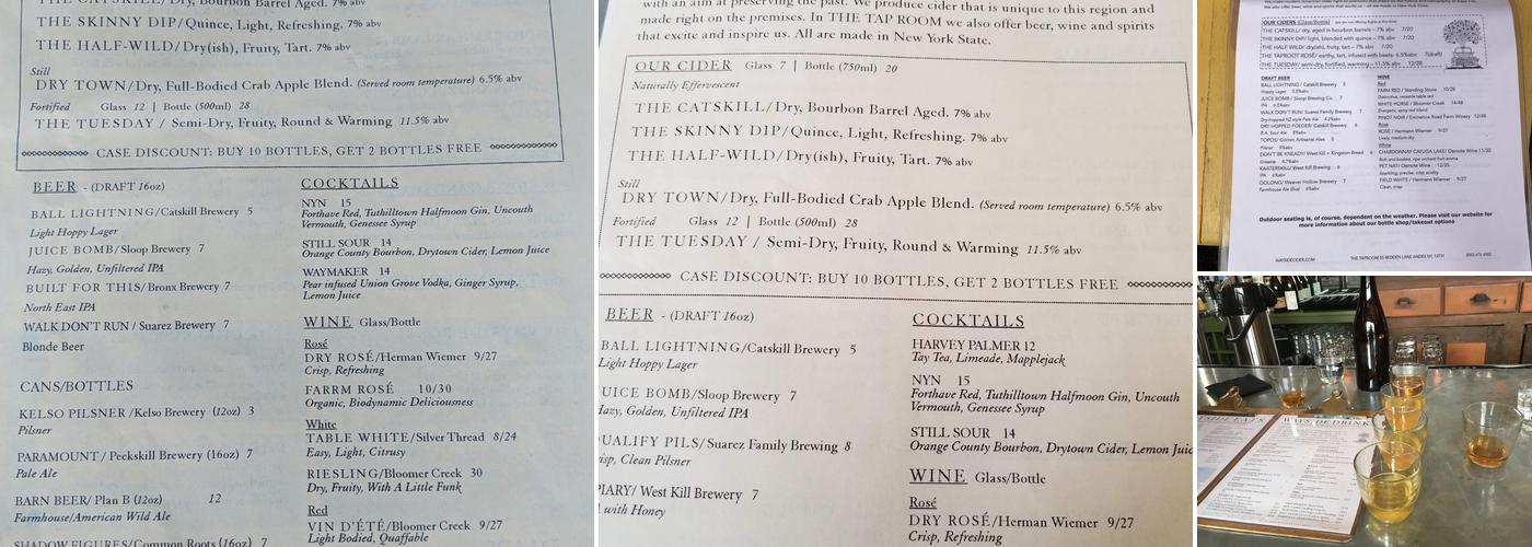 Wayside Cider Menu