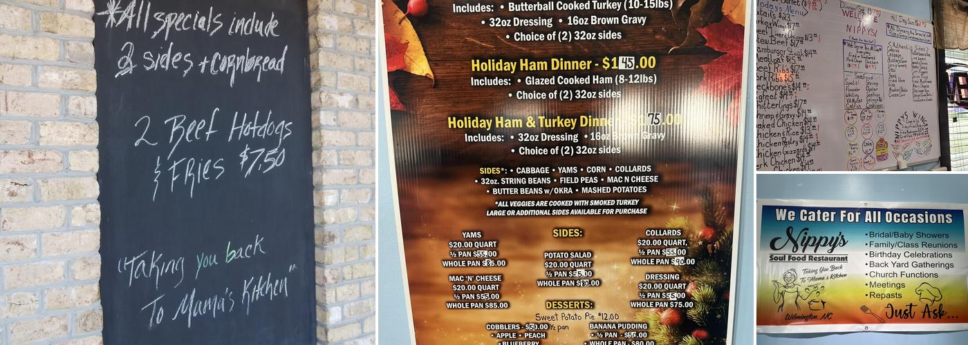 Nippy's Soul Food Restaurant Menu