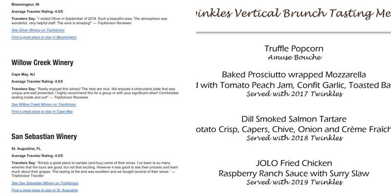JOLO Winery and Vineyards with End Posts Restaurant Menu
