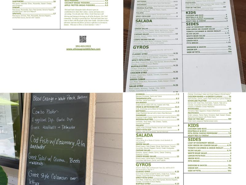 Olives A Greek Kitchen Menu