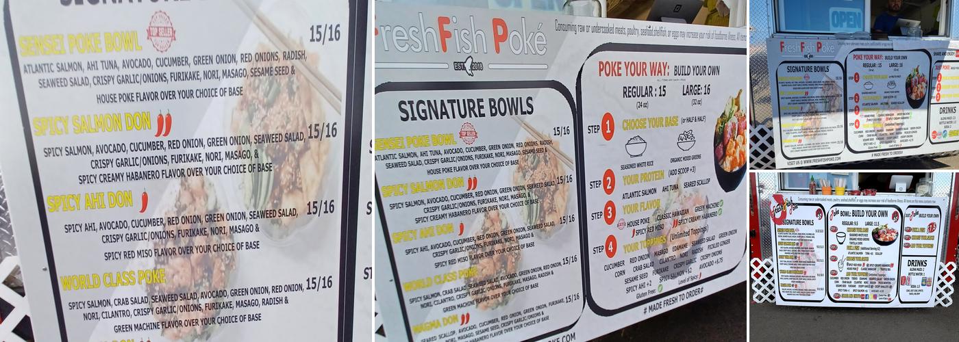 Fresh Fish Poke Menu