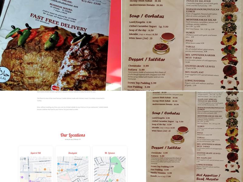 Selami’s Turkish Kebab House Menu