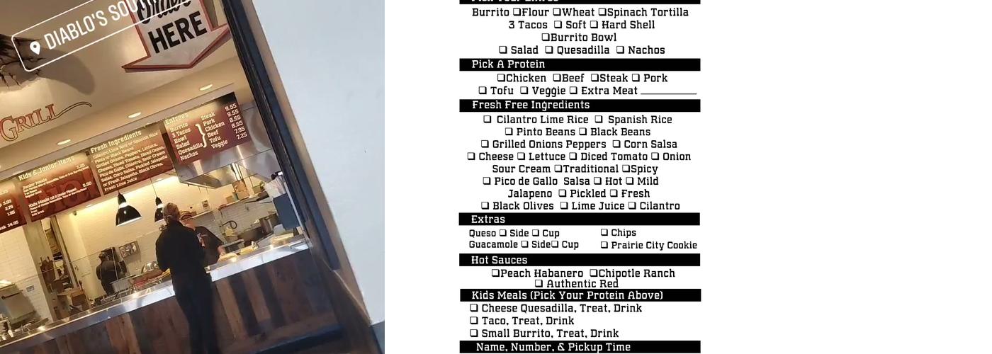 Diablo's Southwest Grill Menu