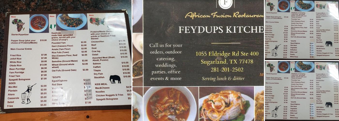 FEYDUPS KITCHEN Menu