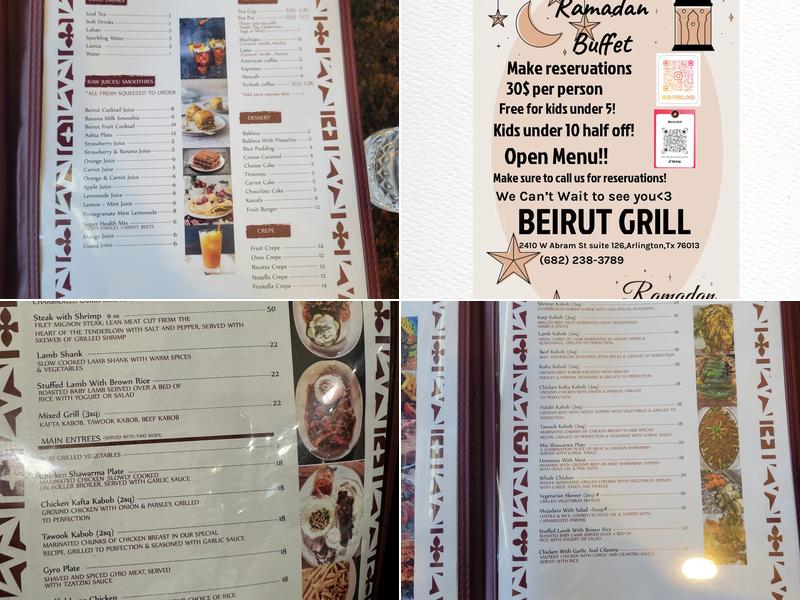 Beirut grill Arlington Menu
