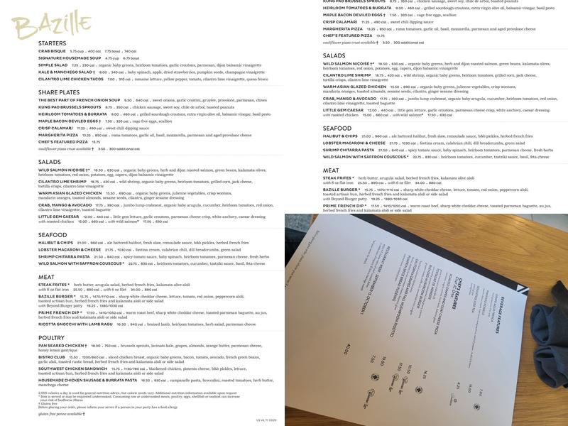Bazille Menu