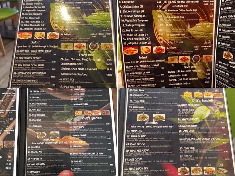 Thai Curry Menu