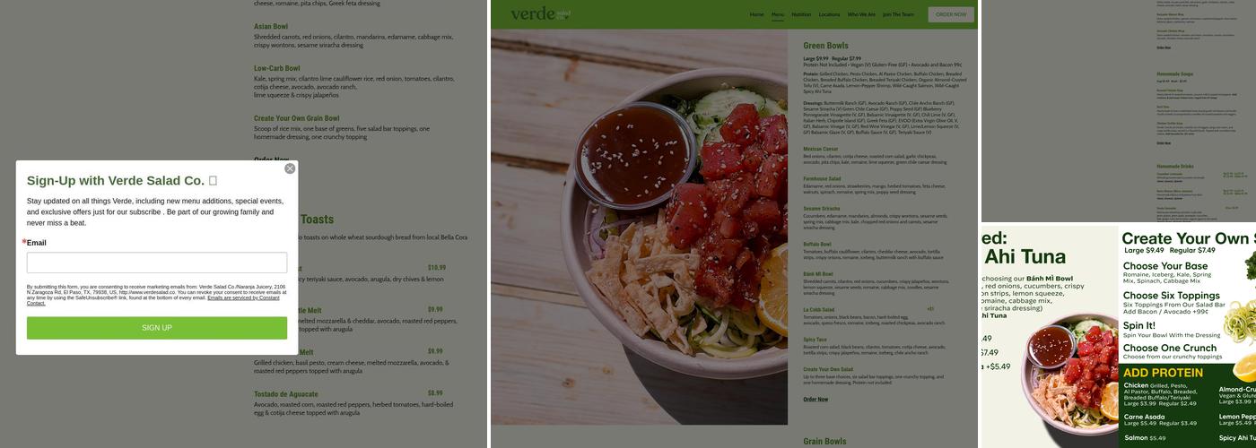Verde Salad Co. Menu