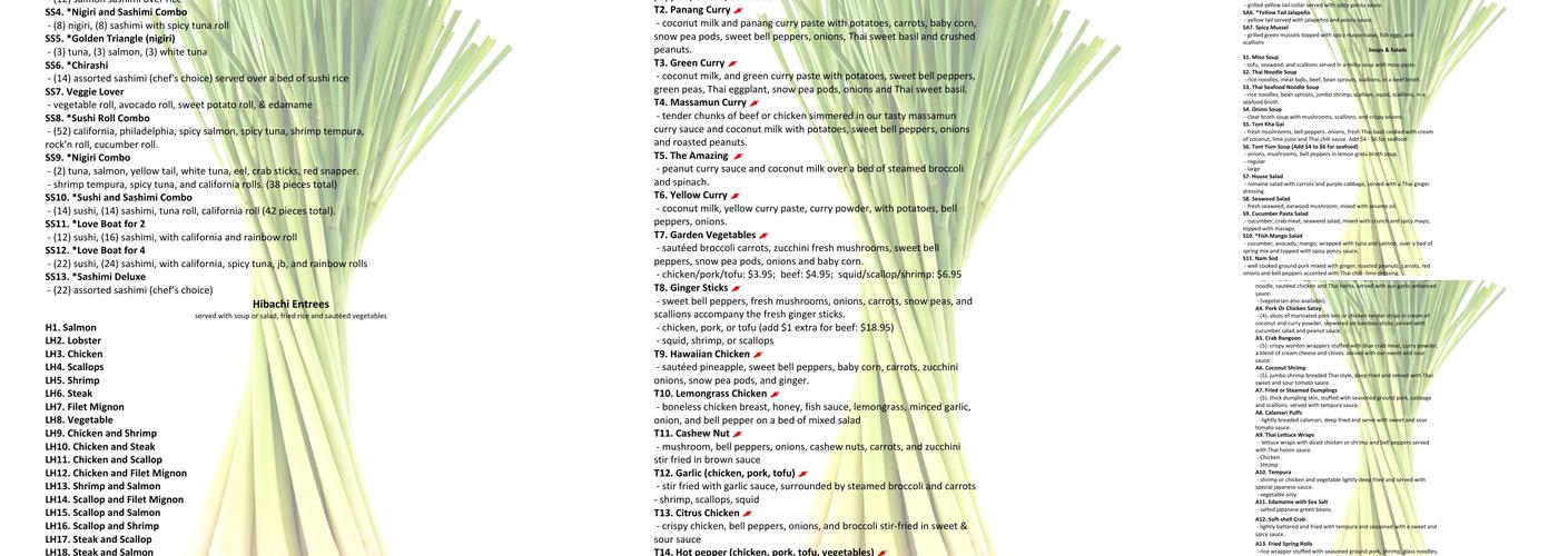 Lemongrass Thai & Sushi 2 Menu
