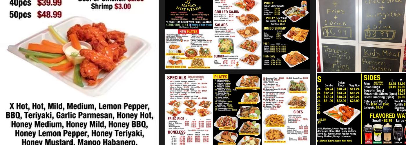 Mama’s Wings Menu