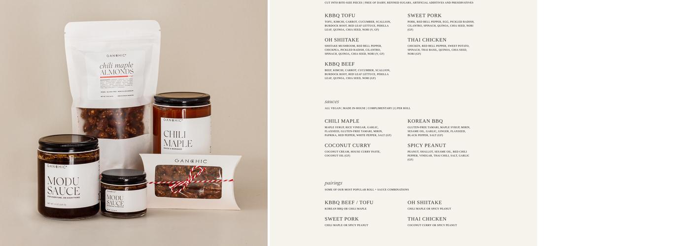 GANCHIC Menu