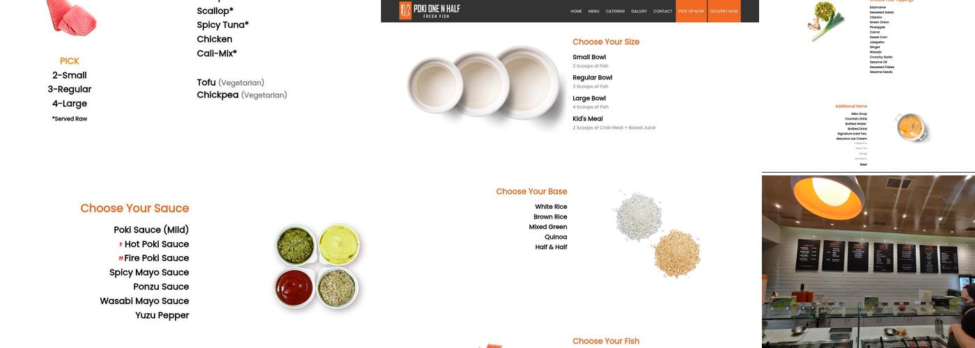 Poki One N Half Menu