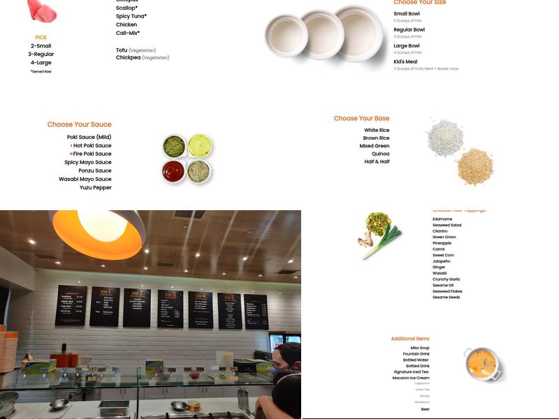 Poki One N Half Menu