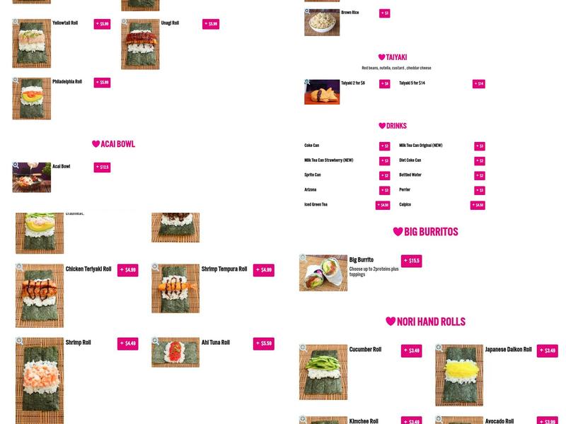 Kokoroll Cafe Menu