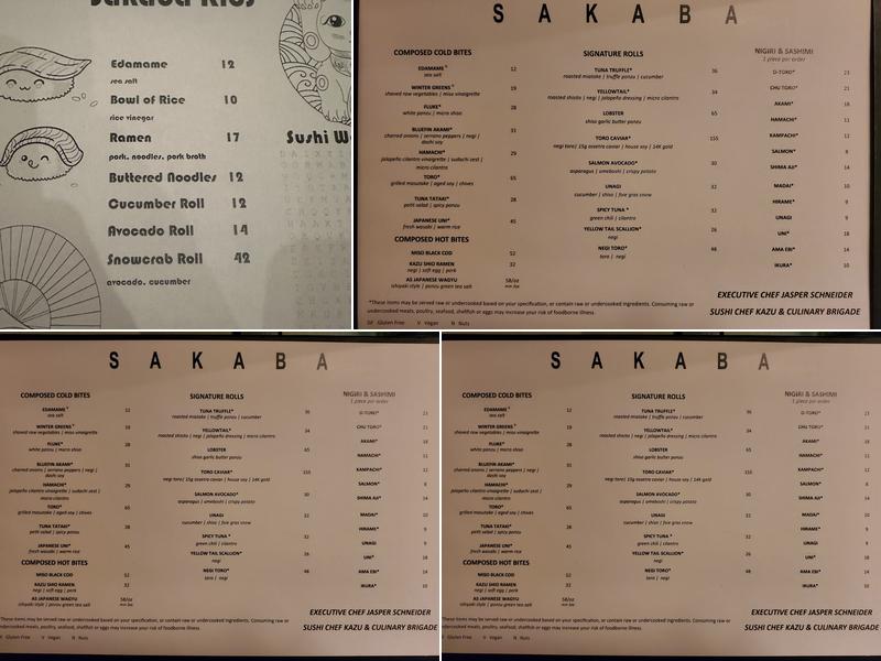 Sakaba Menu