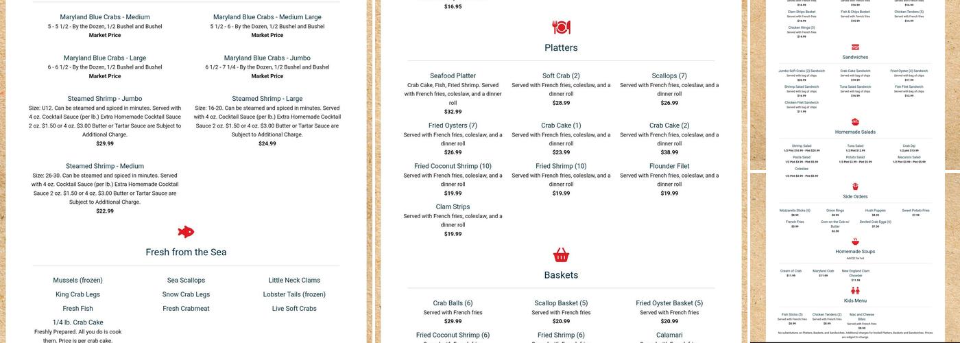 Rippons Seafood Ocean City Menu