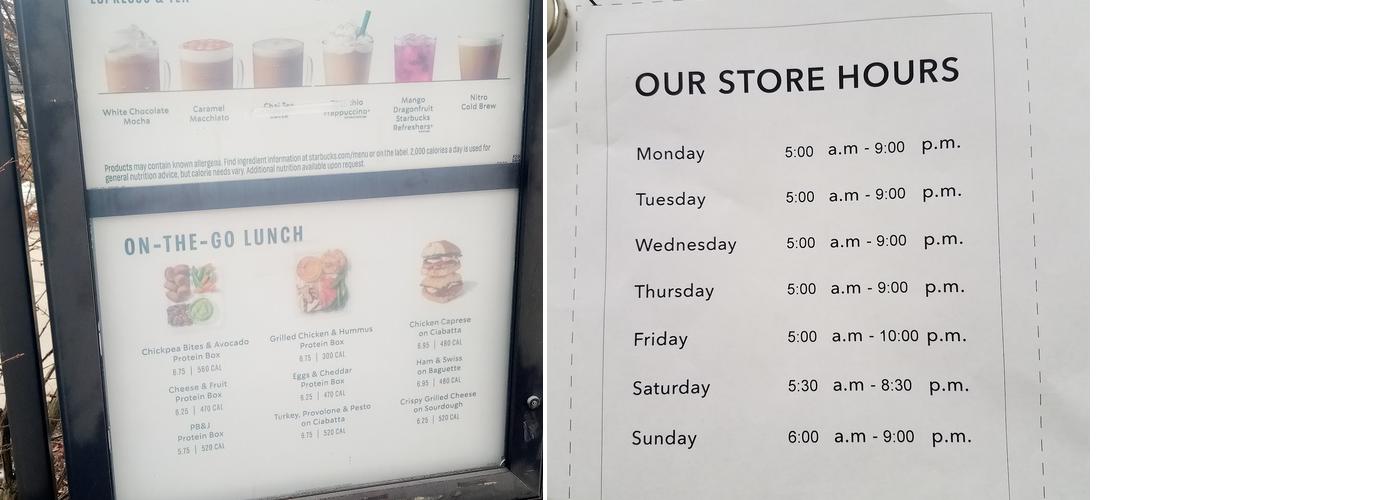 Starbucks Menu