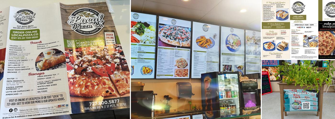 Local Pizza Company Menu