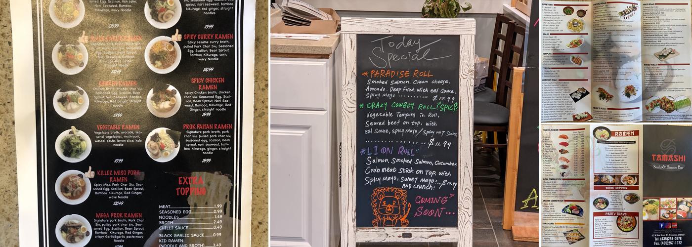 Tamashi Japanese Sushi Bar 84337 Menu