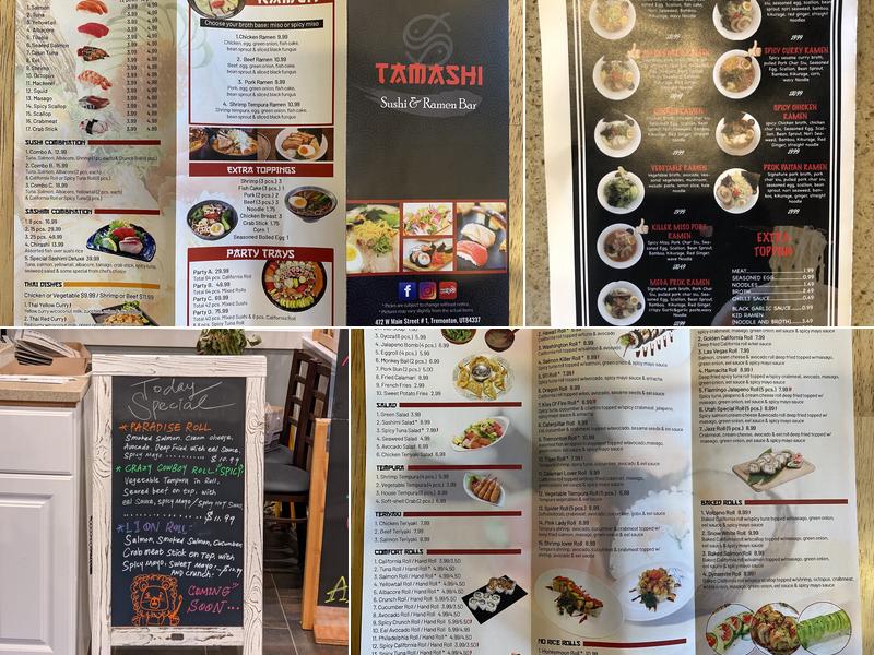 Tamashi Japanese Sushi Bar 84337 Menu