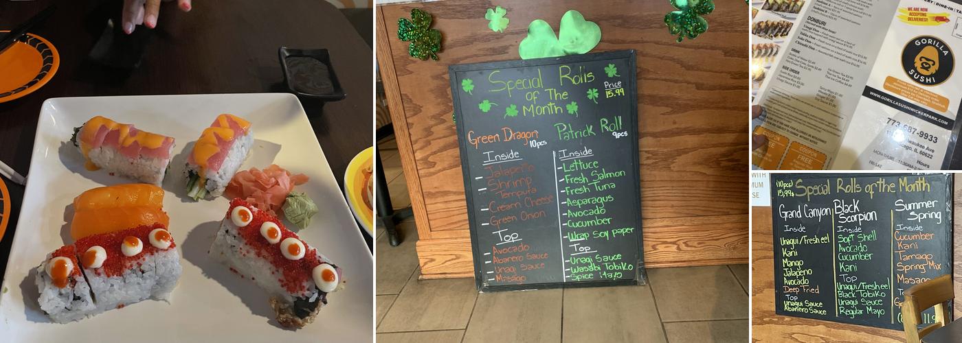 Gorilla Sushi Wicker Park Menu