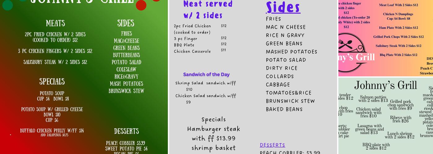 Johnny's Grill Menu
