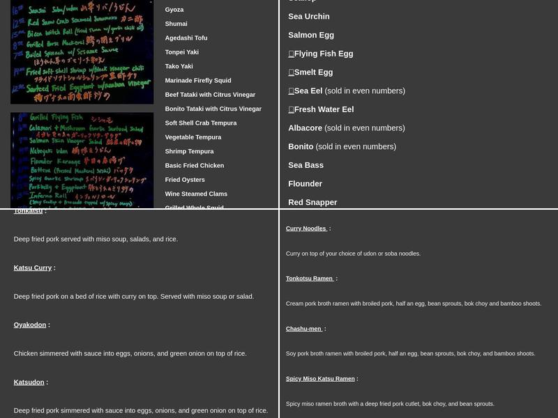 Michikusa Japanese Restaurant Menu