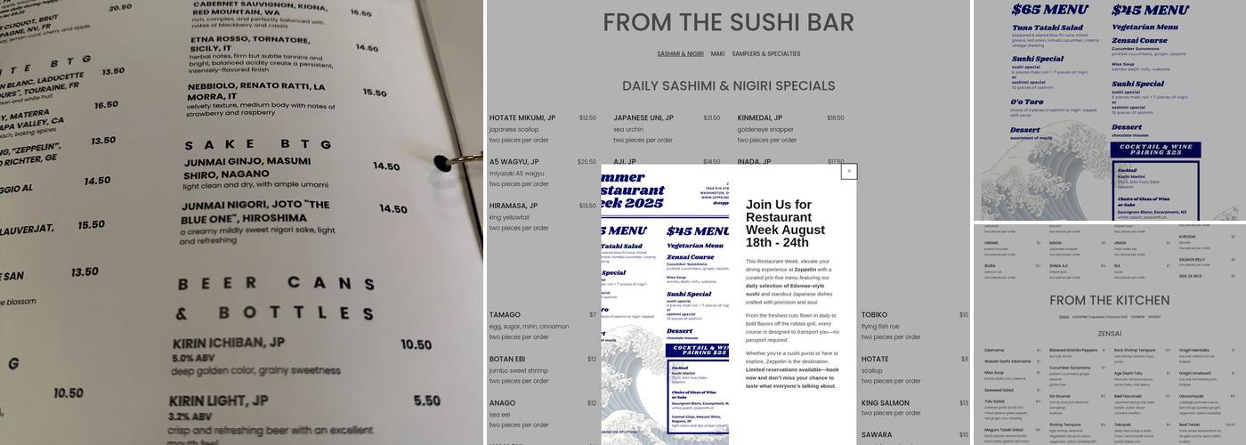 Zeppelin Menu