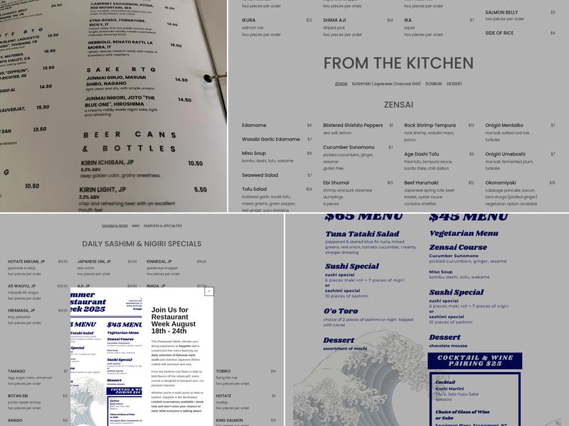 Zeppelin Menu