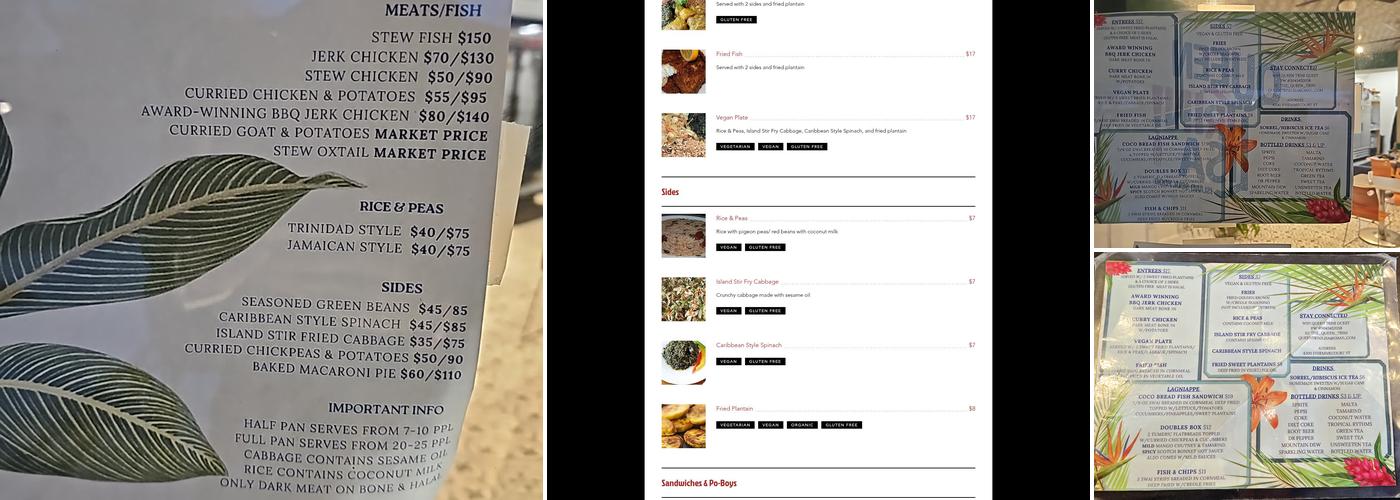 Queen Trini Lisa Menu