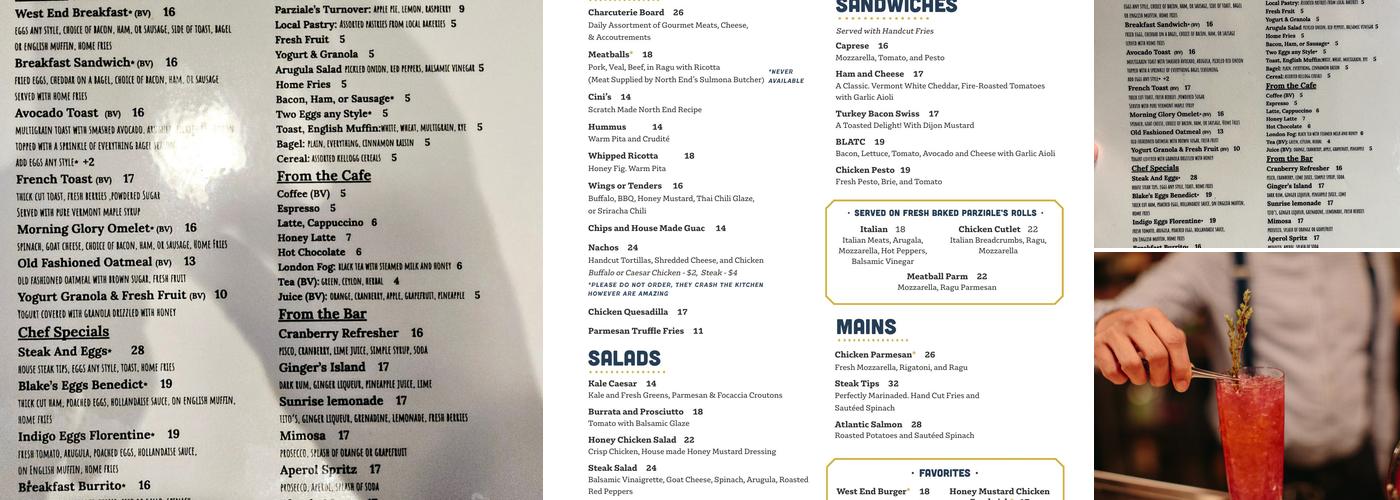 Blake's Kitchen + Bar Menu
