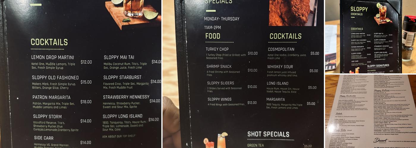 Sloppy Chops Restaurant Menu