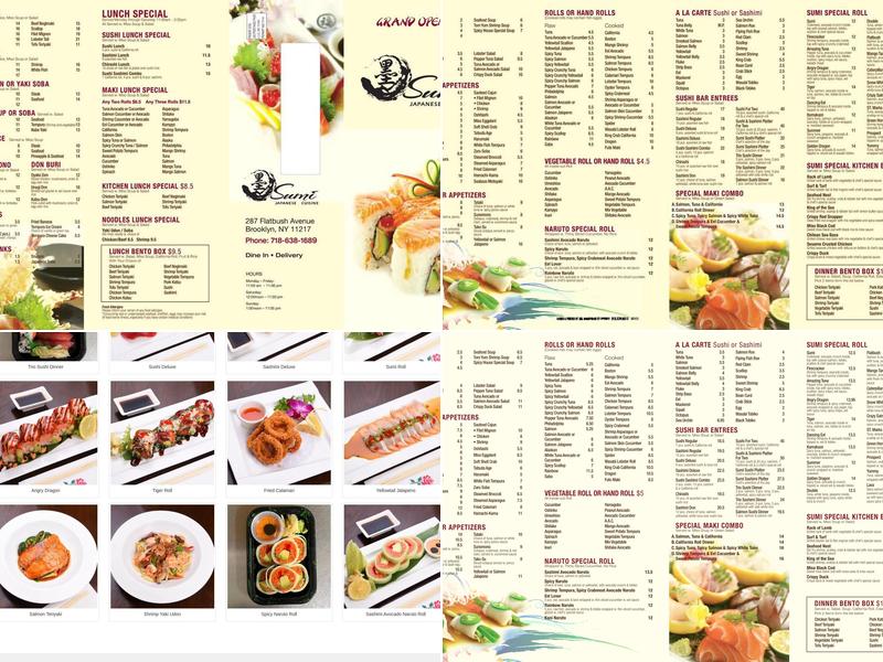 Sumi Sushi Menu
