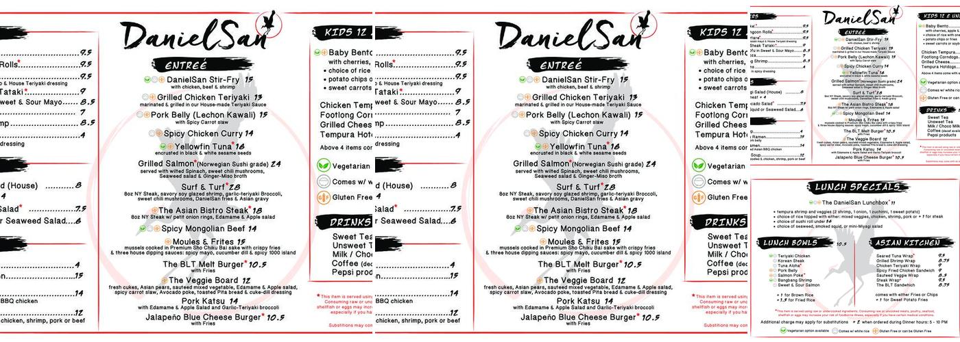 Daniel San Menu