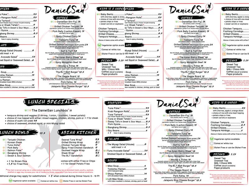 Daniel San Menu