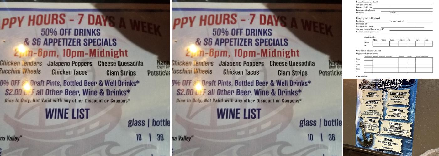 Flowing Tide Pub 7 Menu