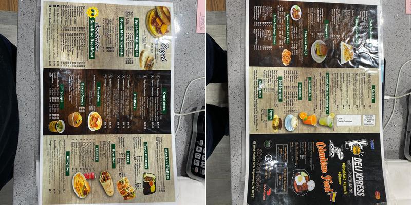 Deli express Menu