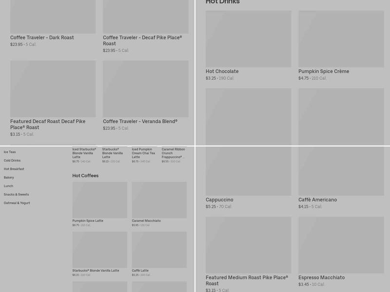 Starbucks Menu