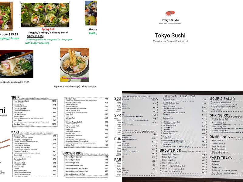 Tokyo Sushi Menu