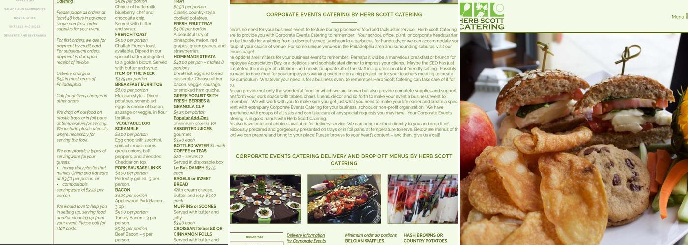 Herb Scott's Catering Menu