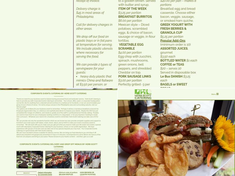 Herb Scott's Catering Menu