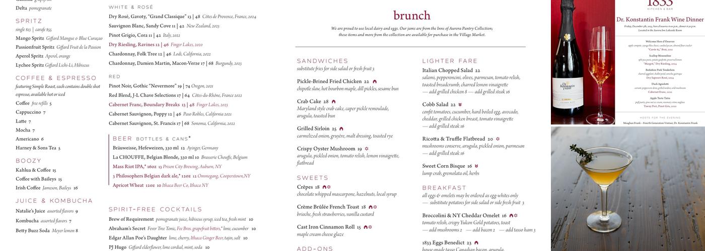 1833 Kitchen & Bar Menu