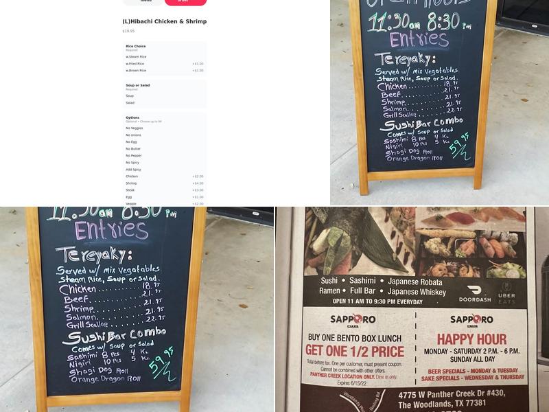 Sapporo Izakaya Menu