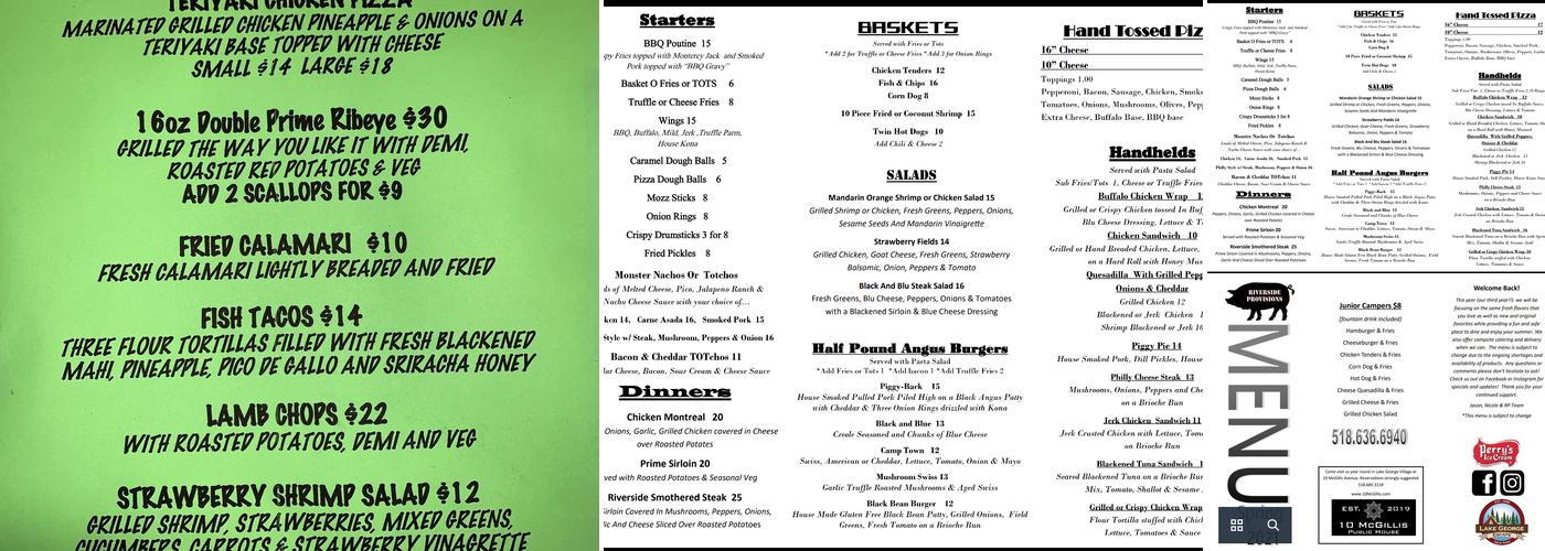 Riverside Provisions Menu
