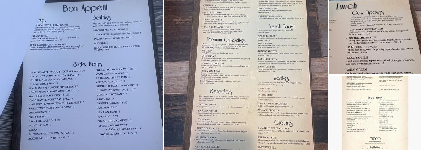 Souffle's Menu