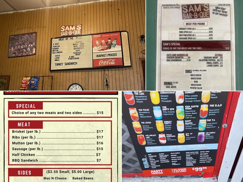 Sam's BBQ Menu