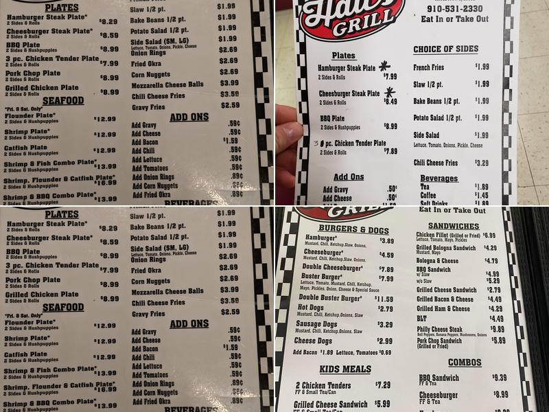 Hall's Grill Menu