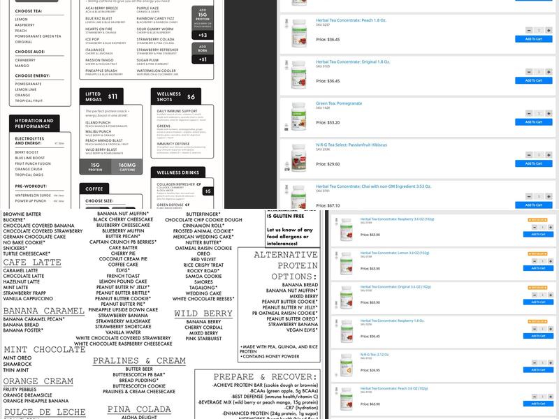 West Park Nutrition Menu